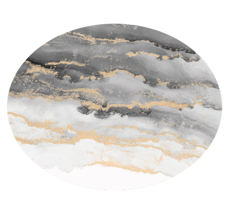 Vinyl Teppich Marmor grau mit goldenen details - TenStickers