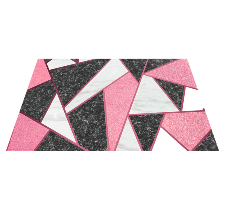 Vinyl Teppich Marmor geometrische formen in rosa und grau - TenStickers