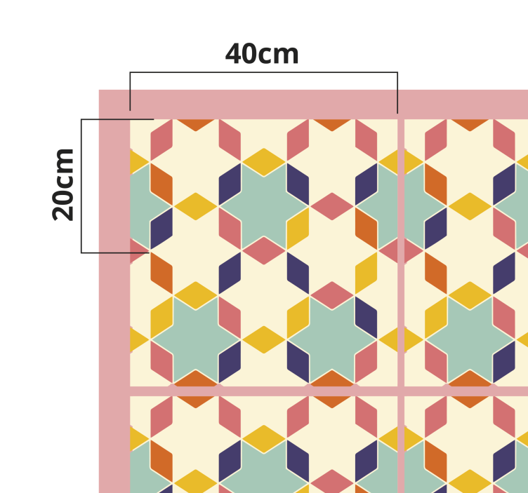 Vinyl Teppich Küche Bunte vintage fliesen - TenStickers