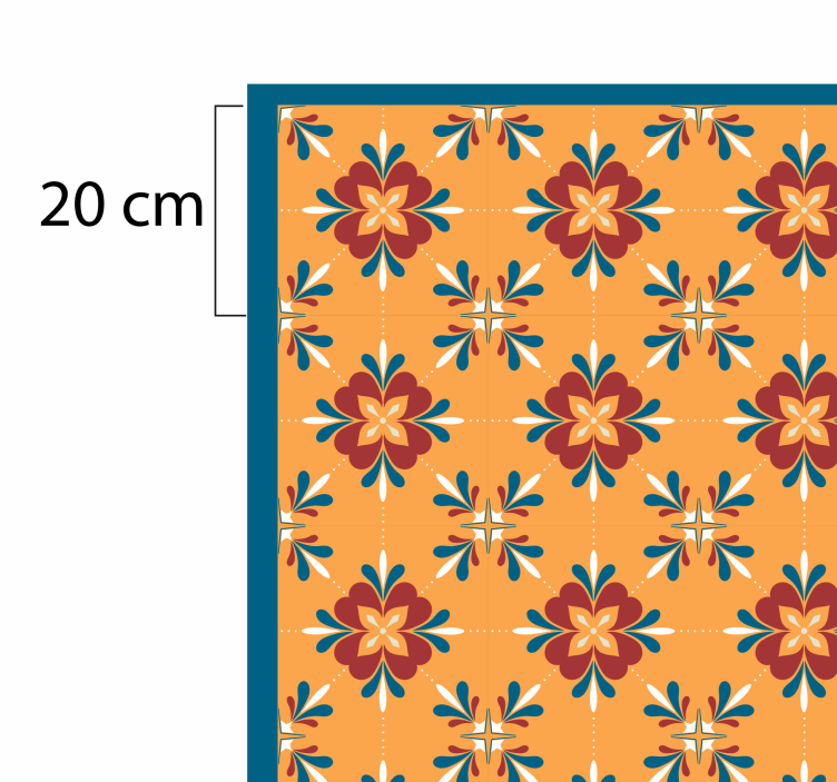 Vinyl Teppich Küche Bunte klassische geometrische blumen - TenStickers