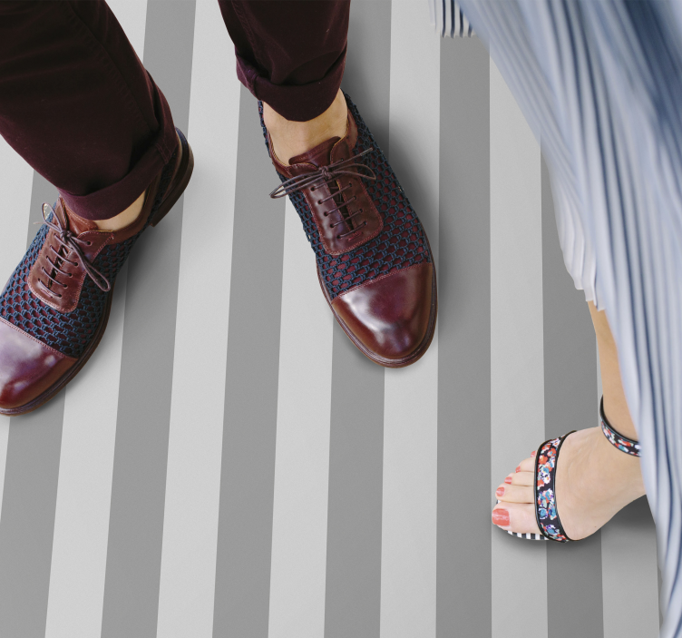 Vinylteppich Streifen graues eleganzspiel - TenStickers