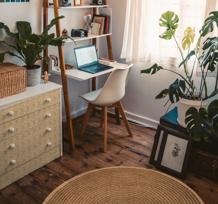 Vinylteppich nordisch rund Jutetextur - TenStickers