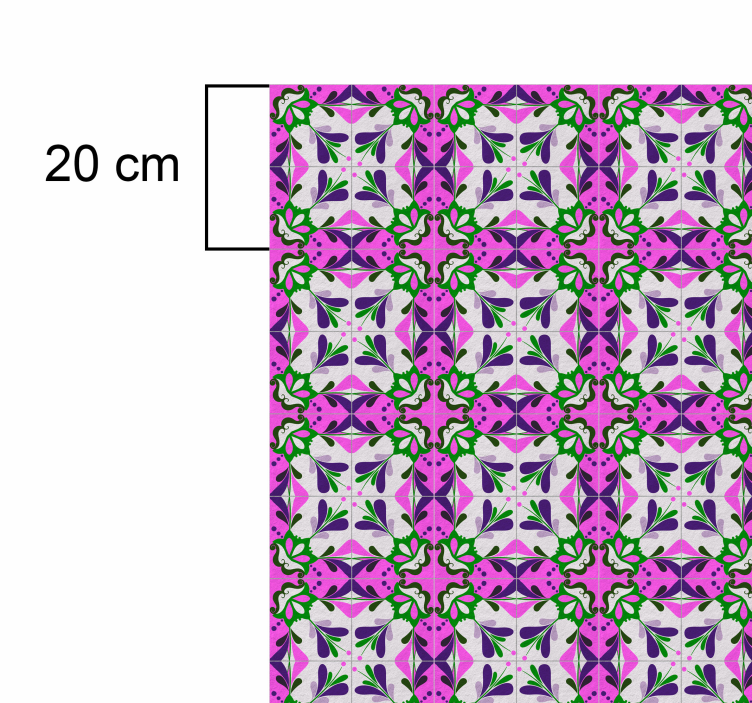 Vinylteppich Retro rosa hydraulische Fliesen - TenStickers