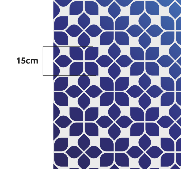 Blaue Blumen Mosaik Vinyl Teppich - TenStickers