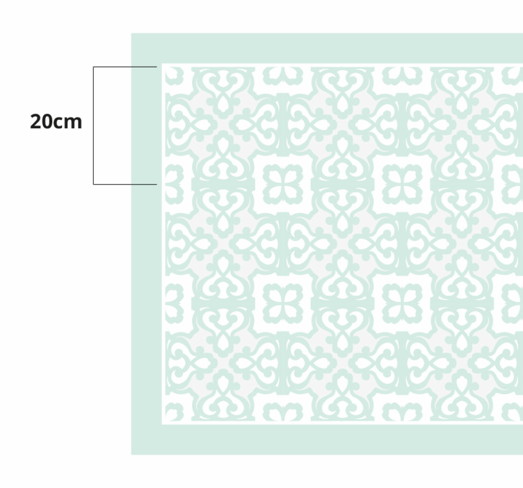 Vinyl Teppich Küche Helles aquamarin vintage-blumenmuster - TenStickers