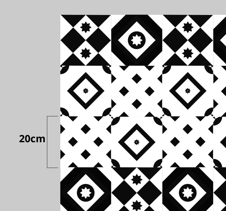 Vinylteppich modern Patchwork schwarz und weiß - TenStickers
