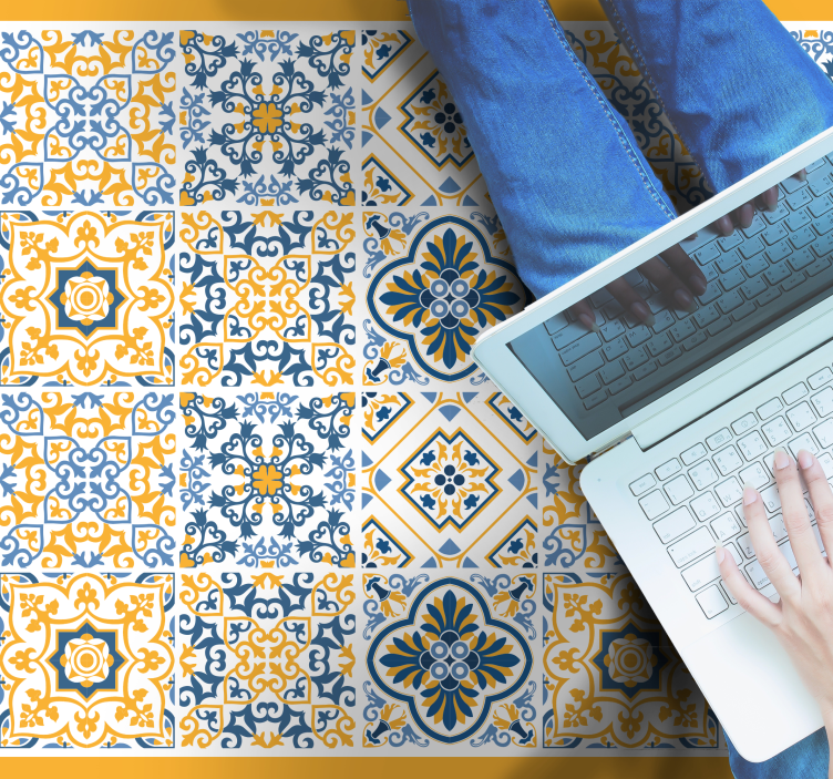 Badezimmerboden mit buntem südstaatenmuster - TenStickers