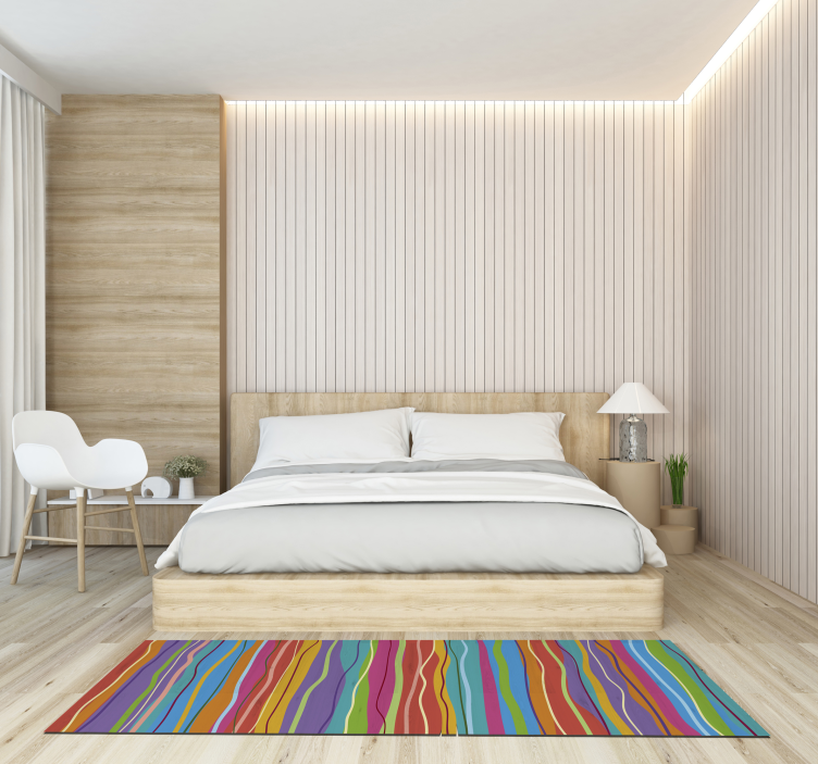 Atemberaubender farbiger streifen moderner vinylteppich - TenStickers