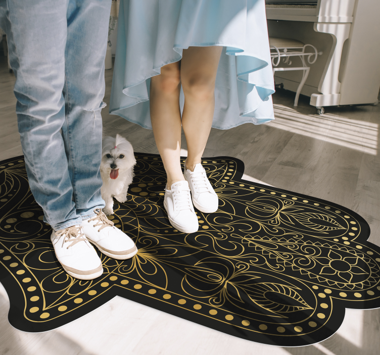 Fatma Hand Mandala Vinyl Teppich - TenStickers