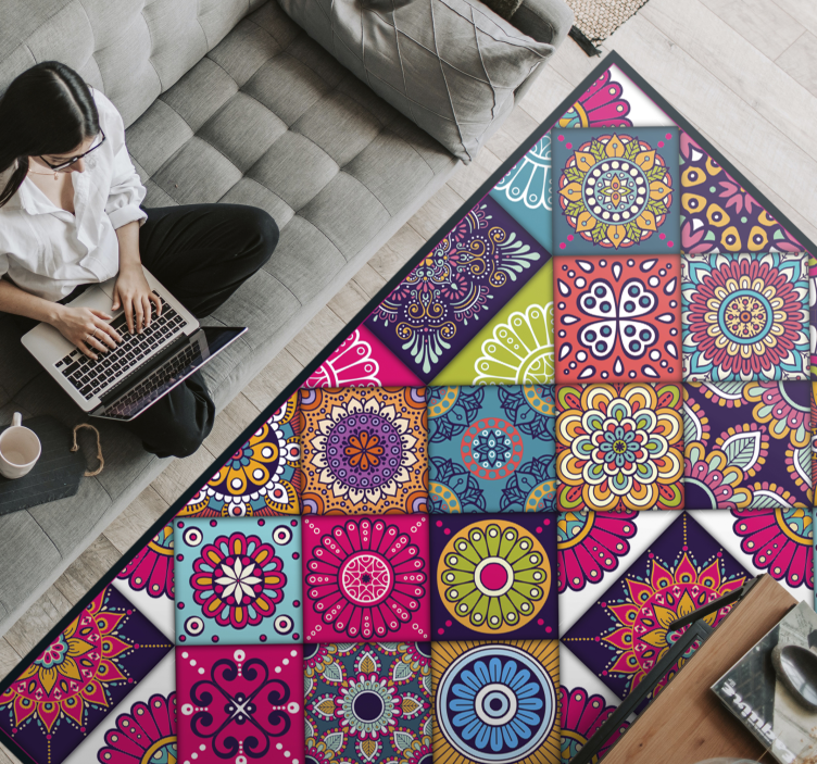 Wunderschöner fliesenzusammensetzung vinyl teppich - TenStickers