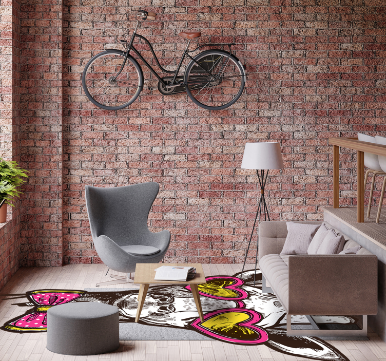 Originelle hipster giraffe vinyl teppich - TenStickers