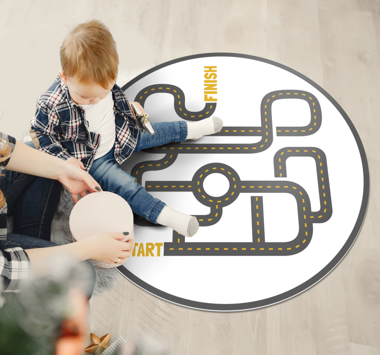 Spektakulärer runder kindervinylteppich mit stadt - TenStickers