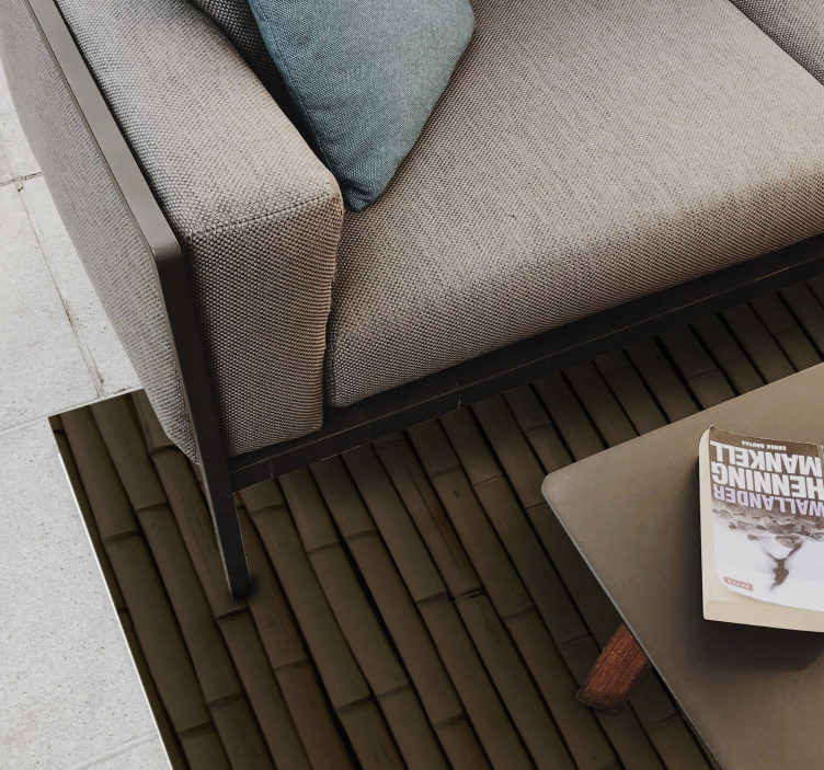 Moderner Vinylteppich aus dunklem Bambusimitat - TenStickers