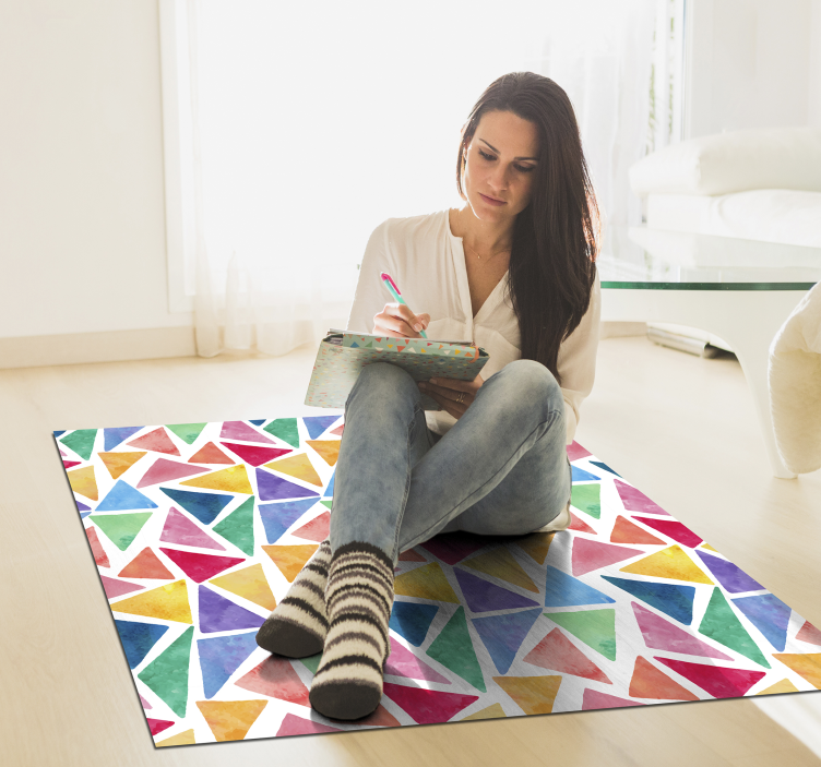 Mosaik Dreiecke Pastell Vinyl Teppich - TenStickers