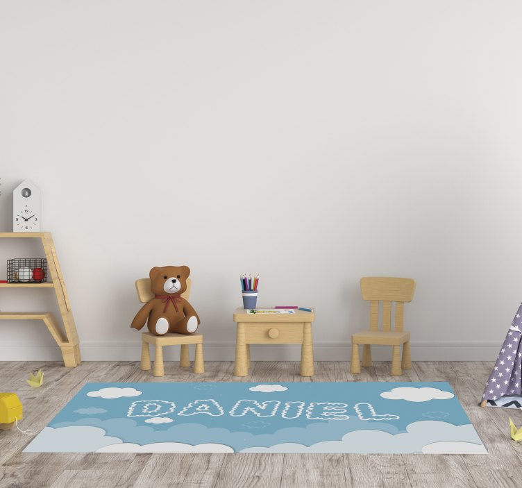 Personalisierbarer blauer himmel baby vinyl teppich - TenStickers