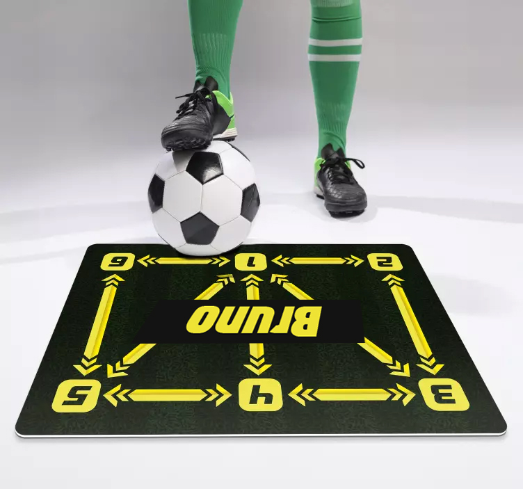 Rechteckig Fußball Training Vinyl Teppich Dunkelgrün - TenStickers
