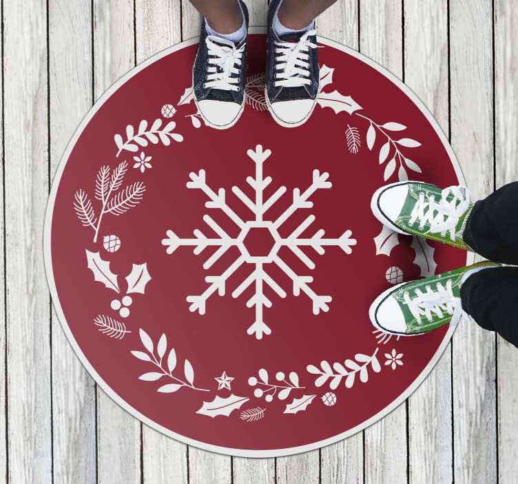 Schneeflocken und holly christmas vinyl teppich - TenStickers
