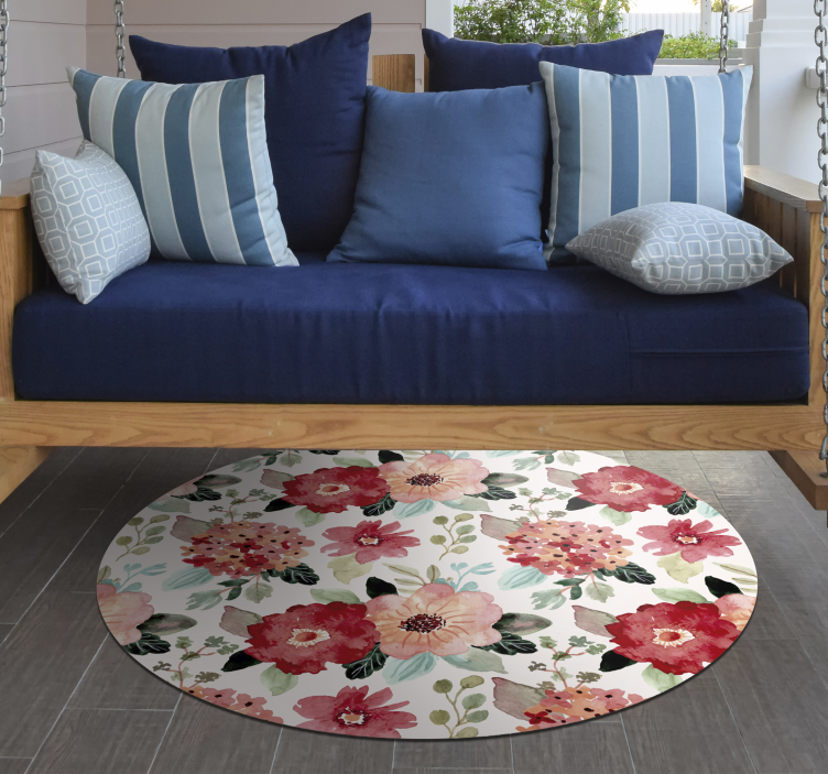 Vintage-Stil Vinyl Teppich mit Blumen - TenStickers