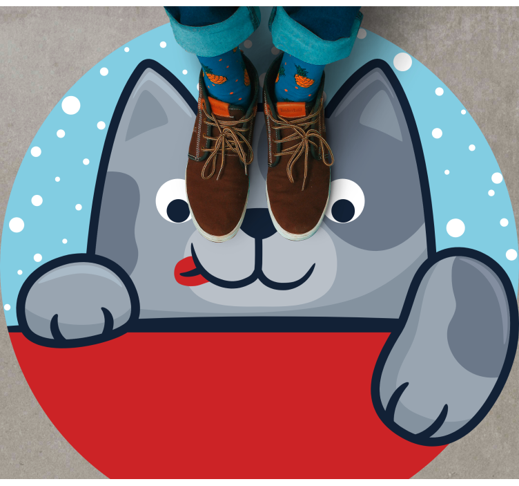 Vinyl Teppich Tiere bezaubernde katzenillustration - TenStickers