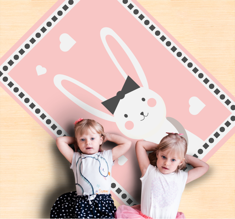 Vinyl Teppich Baby hase kinderzimmer dekor - TenStickers