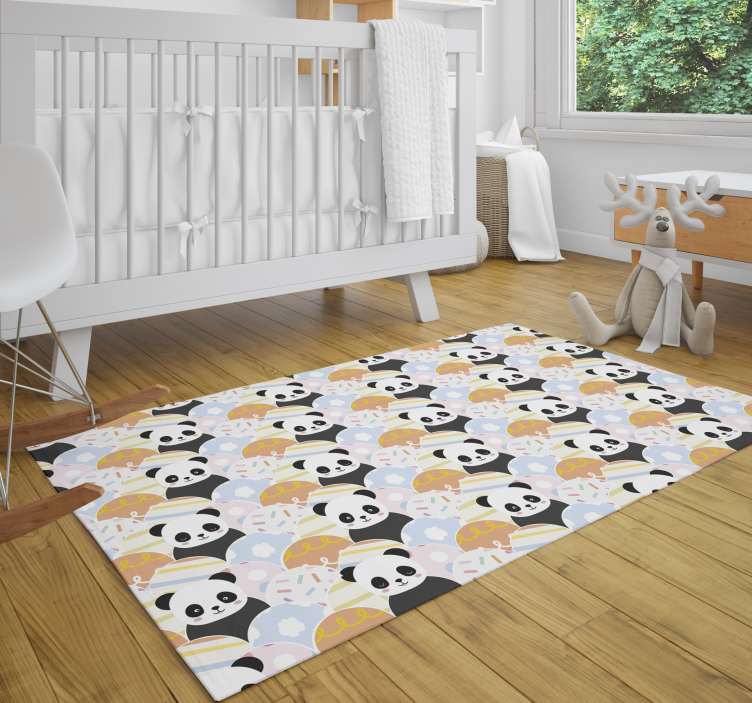 Vinyl Teppich Baby panda-spielplatz-muster - TenStickers