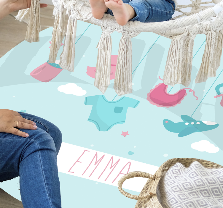 Vinyl Teppich Baby personalisiertes kinderzimmer - TenStickers