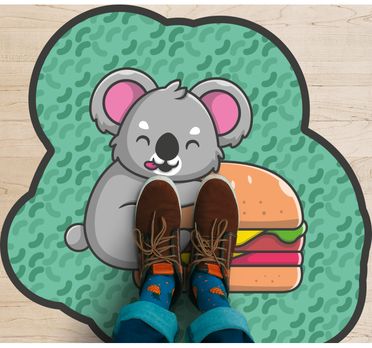 Vinyl teppich baby süßer koala snack - TenStickers