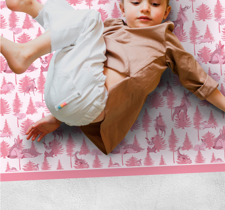 Vinyl Teppich Baby verspielte waldszene - TenStickers