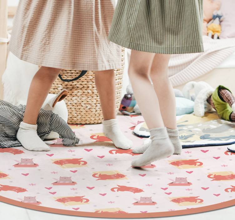 Vinyl Teppich Baby verspieltes katzenmotiv - TenStickers