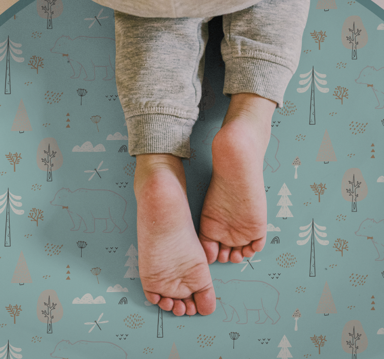 Vinyl Teppich Baby waldtierszene - TenStickers