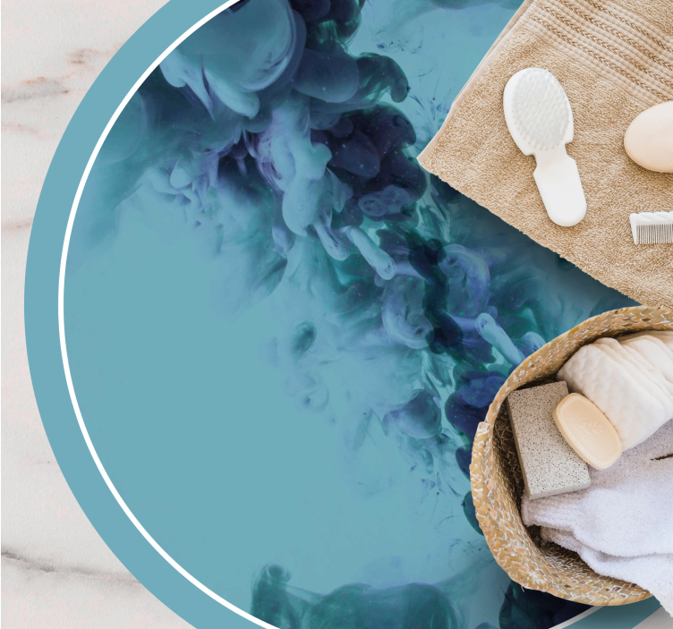 Vinyl Teppich Bad fließende blaugrüne wellen - TenStickers