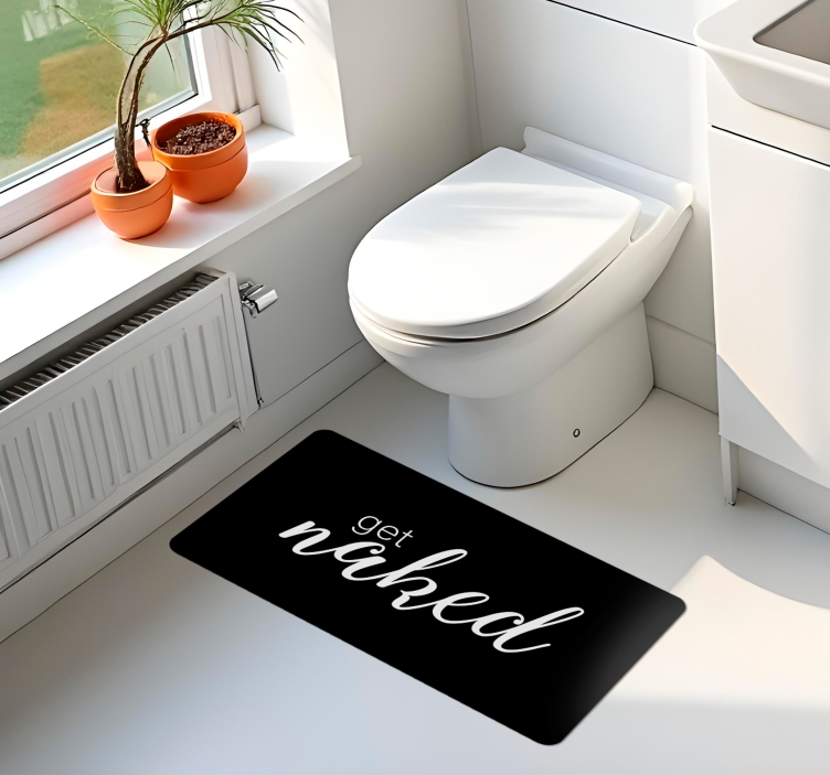 Vinyl Teppich Bad get naked - TenStickers