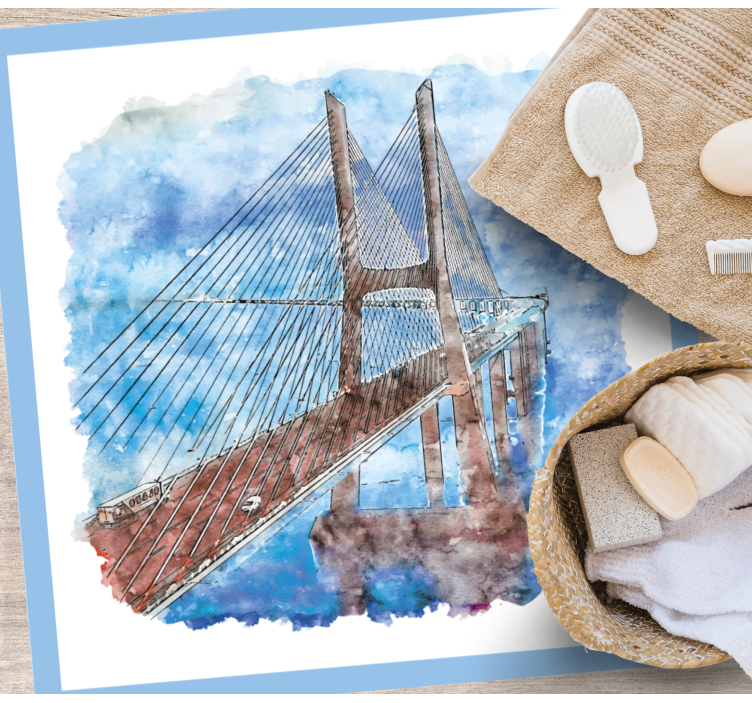 Vinyl Teppich Bad hängebrücke kunstwerk - TenStickers