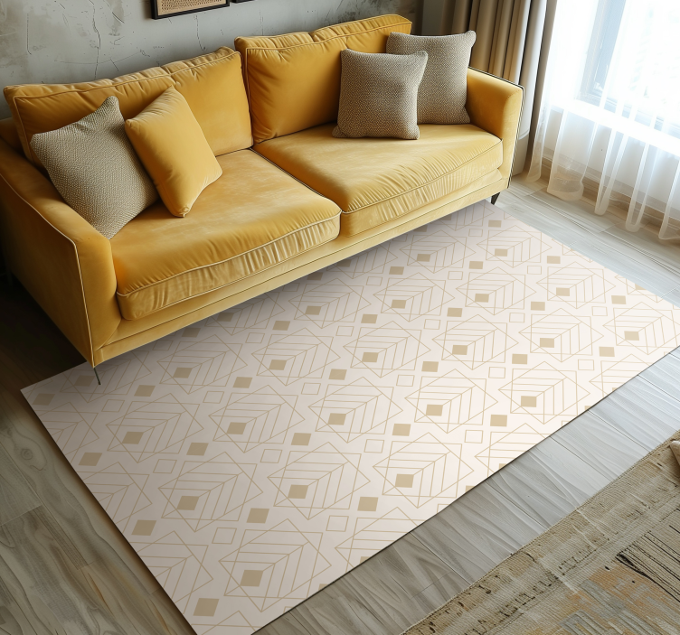 Vinyl Teppich beige art-deco-muster - TenStickers