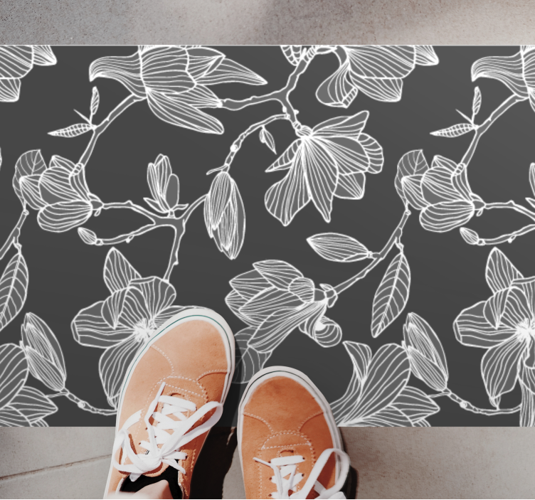 Vinyl Teppich Blumen anmutige botanische elemente - TenStickers