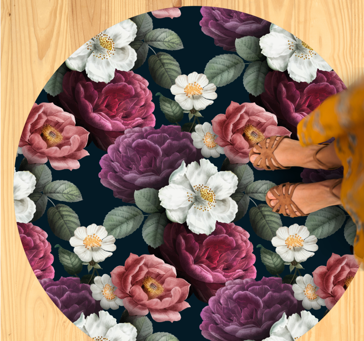 Vinyl Teppich Blumen anmutige botanische komposition - TenStickers