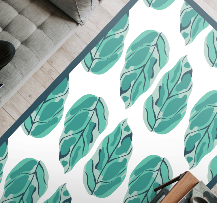 Vinyl Teppich Blumen belaubt botanisch - TenStickers