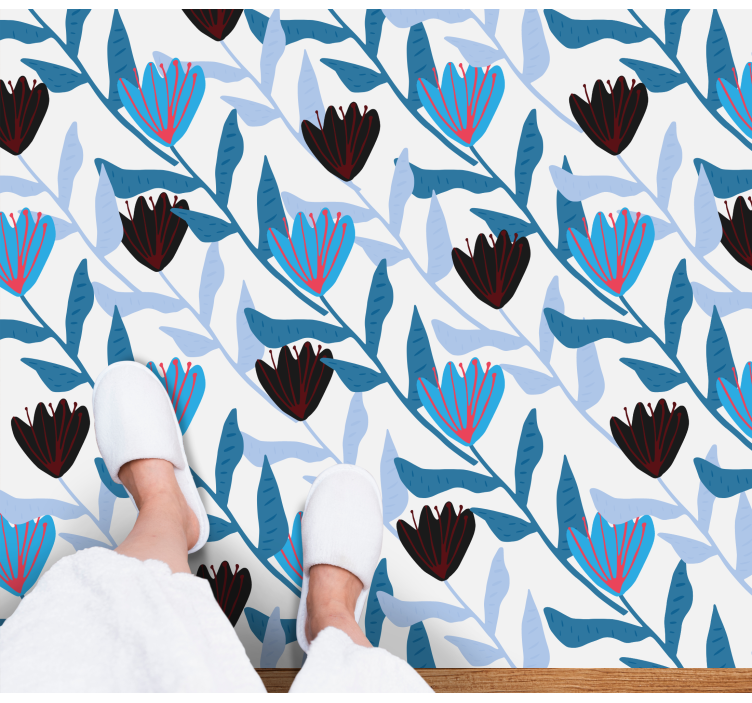 Vinyl Teppich Blumen botanische blattanordnung - TenStickers