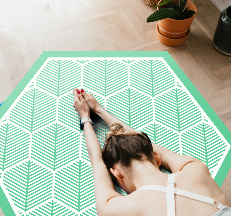 Vinyl Teppich Blumen botanische geometrie - TenStickers