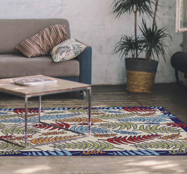 Vinyl Teppich Blumen botanische streifen - TenStickers