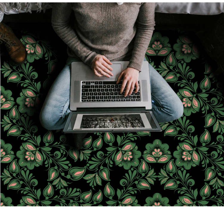 Vinyl Teppich Blumen botanisches grünmotiv - TenStickers