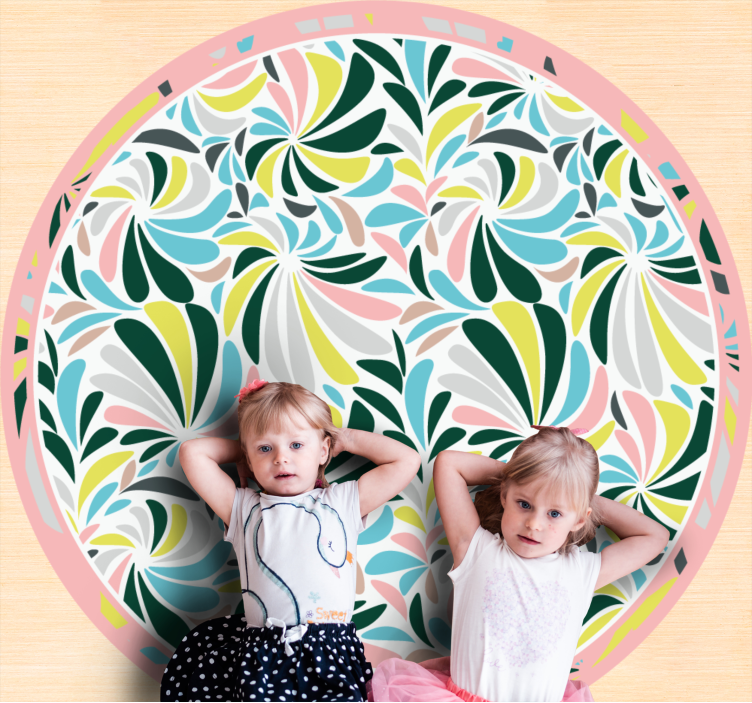 Vinyl Teppich Baby bunte blumenwirbel - TenStickers
