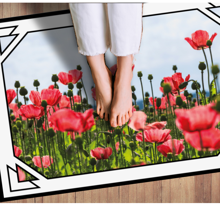 Vinyl Teppich Blumen buntes mohnfeld - TenStickers