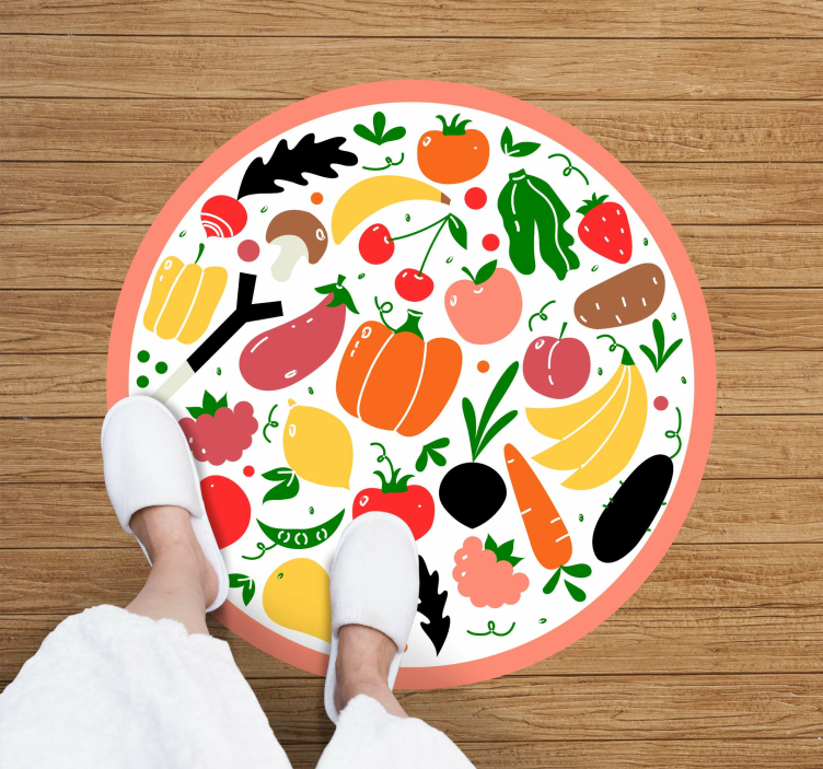 Vinyl Teppich Blumen buntes fruchtmotiv - TenStickers