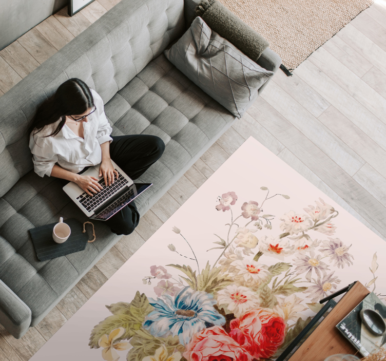 Vinyl Teppich Blumen exquisites blumenarrangement - TenStickers