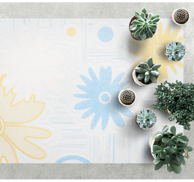 Vinyl Teppich Blumen florale elemente - TenStickers