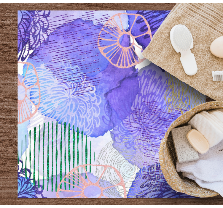 Vinyl Teppich Bad florale wirbelmuster - TenStickers