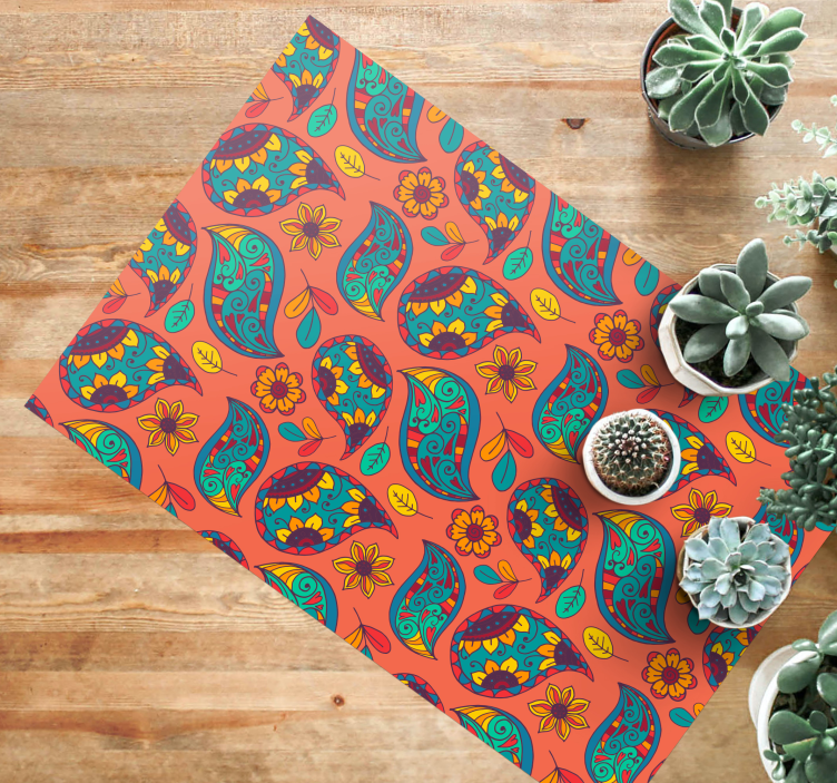 Vinyl Teppich Blumen florales paisley-muster - TenStickers