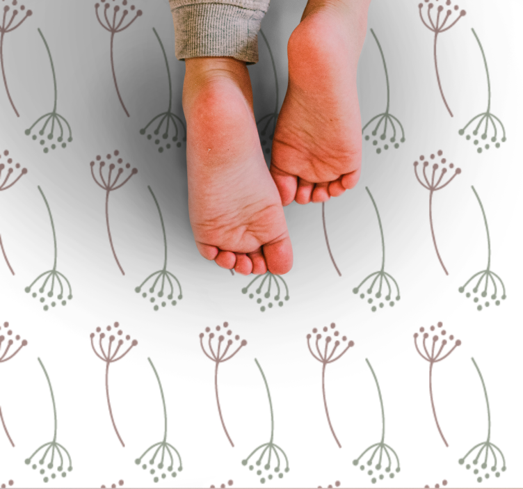 Vinyl Teppich Blumen florales stielmuster - TenStickers