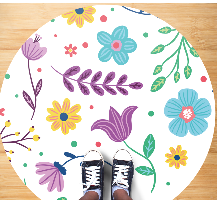 Vinyl Teppich Blumen lebendige florale inspiration - TenStickers
